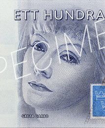 Nowe korony szwedzkie. Greta Garbo na banknocie