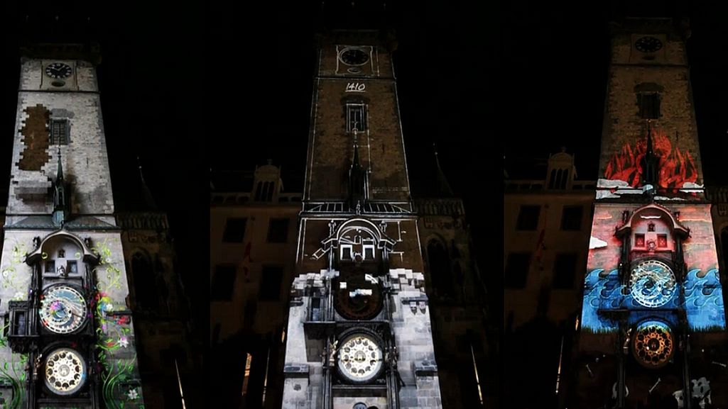 Jak wykorzystać projektor na 600. urodziny wieży astronomicznej w Pradze? 1