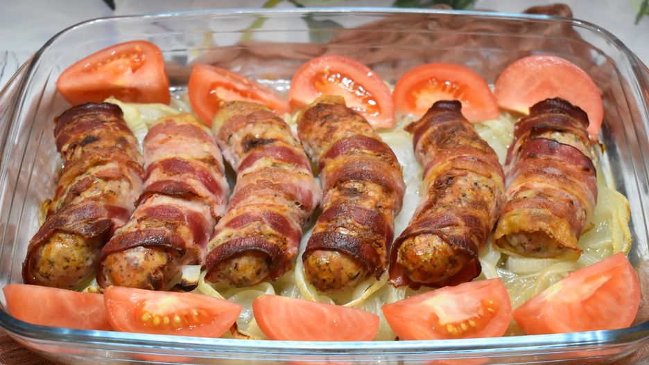 Zapiekana biała kiełbasa