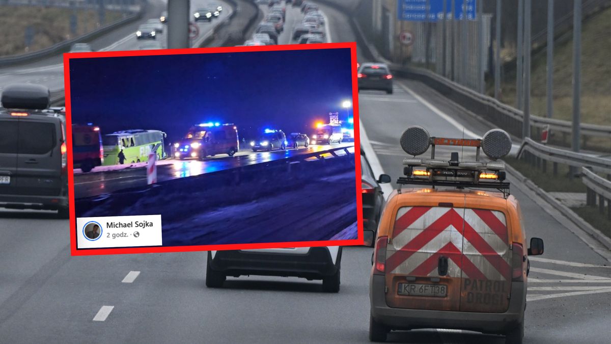 Wypadek na autostradzie A4.
