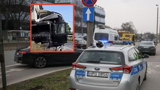 Wypadek w Krakowie. Ciężarówka uderzyła w blok na Zabłociu
