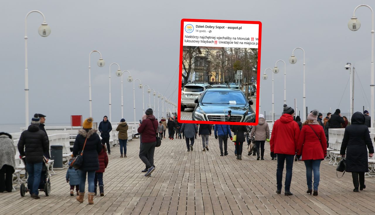 Karteczka za karteczką. Ujęcia z Sopotu. "Nawet luksusowy Maybach"