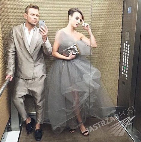 Dawid Woliński i Kasia Sokołowska w drodze na bal TVN 2015