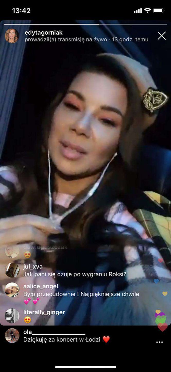 Edyta Górniak na Instastory Live