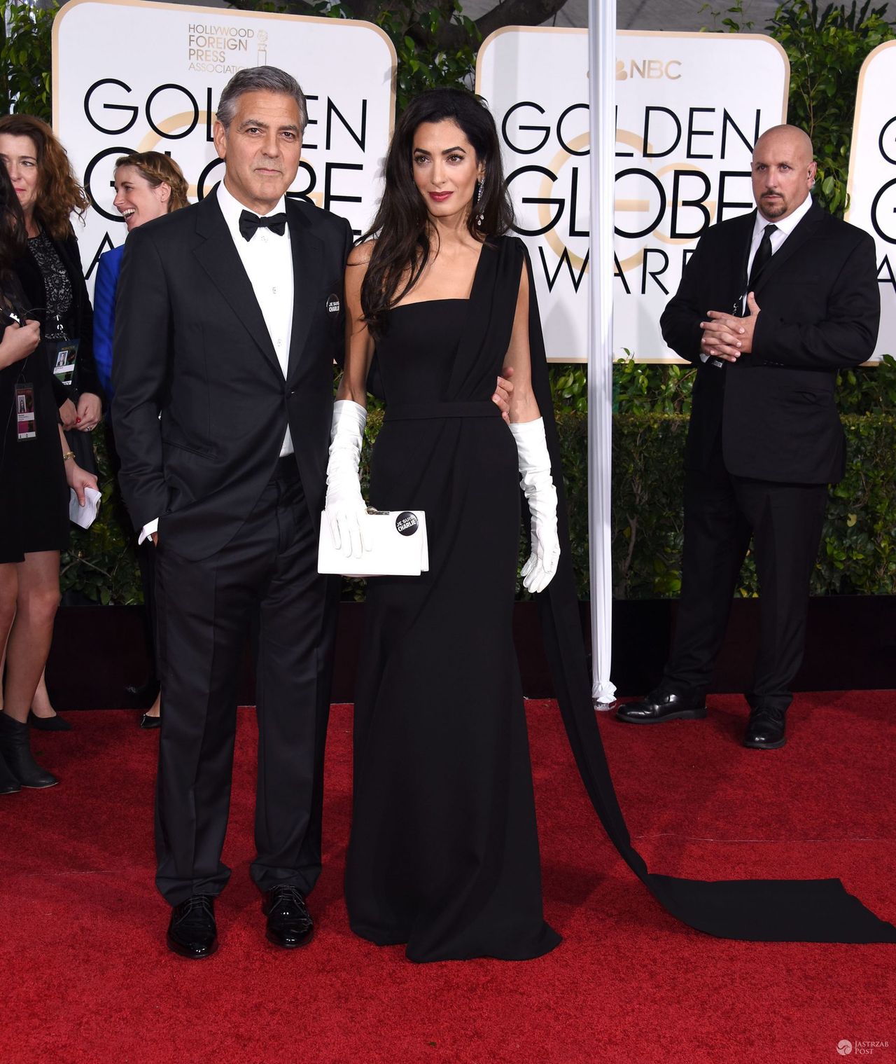 George Clooney i Amal Alamuddin (w sukni Dior), Złote Globy 2015 (fot. ONS)