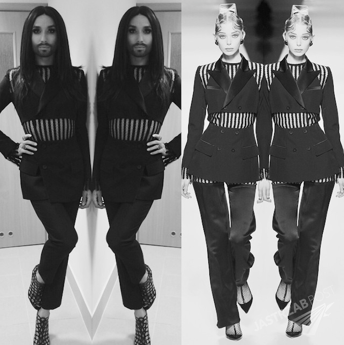 Conchita Wurst w Polsce na występ na Sabacie Czarownic wybrała komplet Jean Paul Gaultier oraz szpilki Sergio Rossi