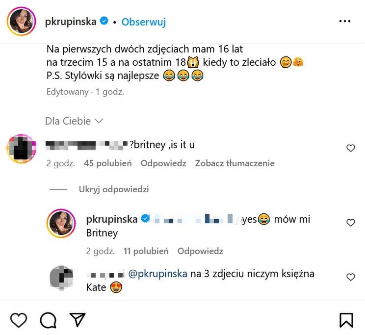 Paulina Krupińska zareagowała na porównania do Britney Spears