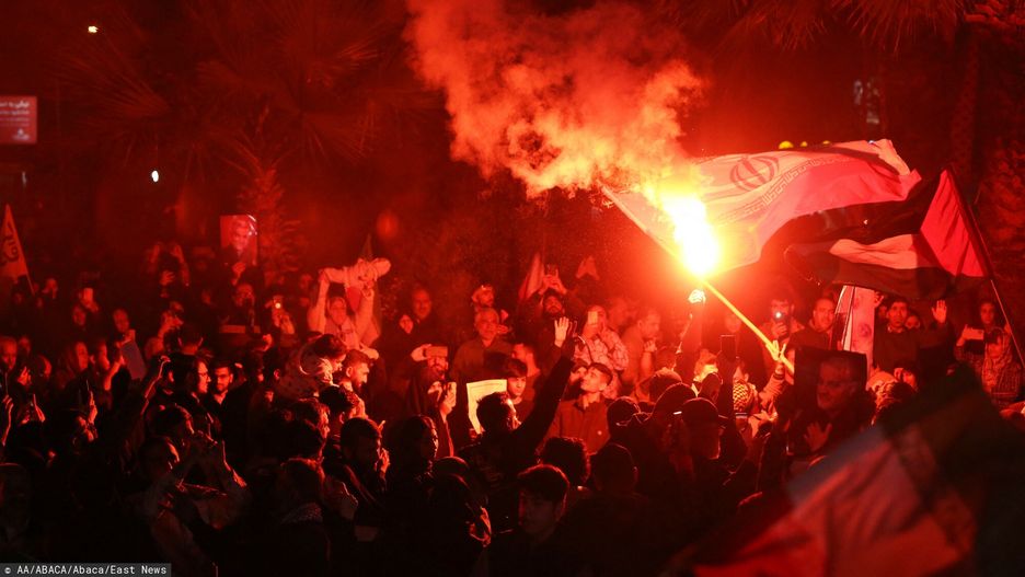 Demonstrację poparcia dla ataku Iranu na Izrael w Teheranie