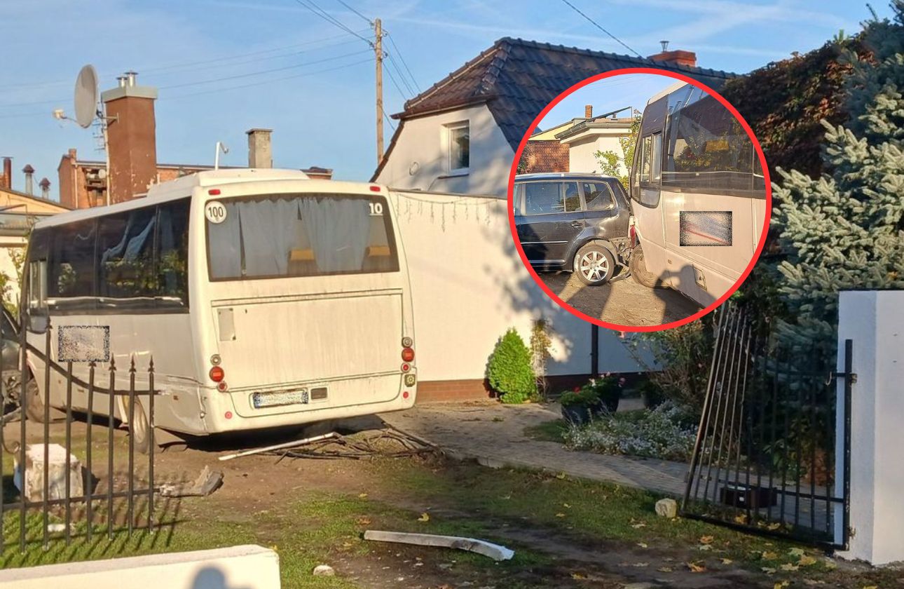 Dolny Śląsk. Autobus szkolny z dziećmi uderzył w budynek