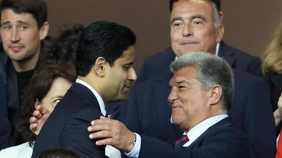 Getty Images / Xavier Laine / Nasser Al Khelaifi i Joan Laporta