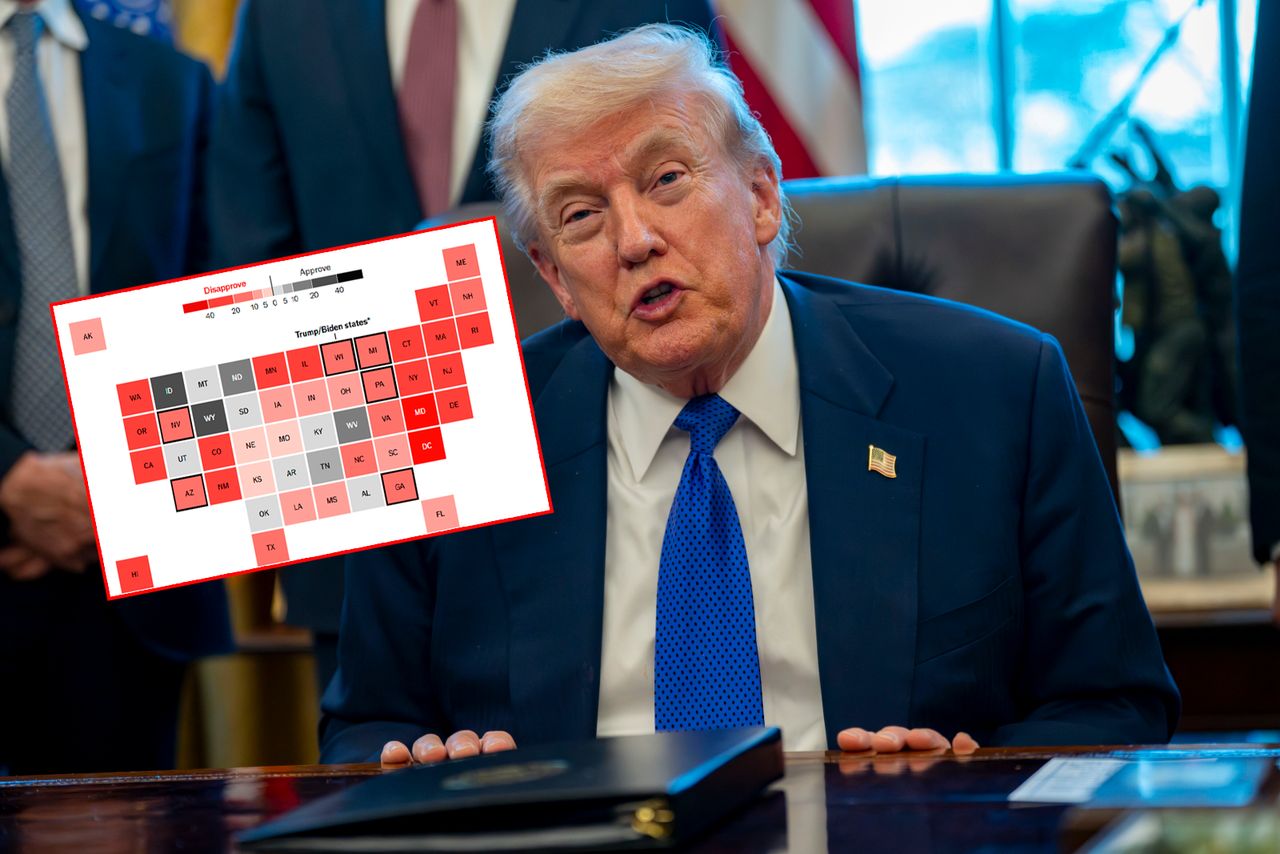 Całe USA na czerwono. Dramatyczne sondaże dla Trumpa