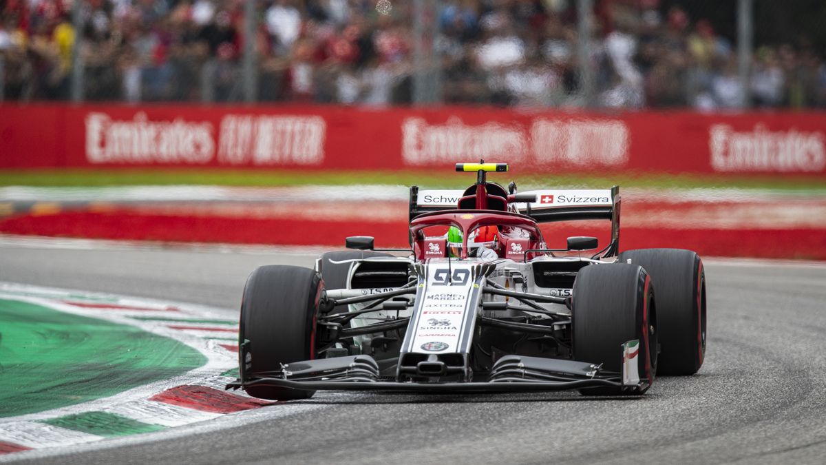 Antonio Giovinazzi driving the (99) Alfa Romeo Sauber F1 Team on track during the F1 Grand Prix of Italy at Autodromo di Monza on September 08, 2019 in Monza, Italy.  (Photo by Marco Serena/NurPhoto via Getty Images)