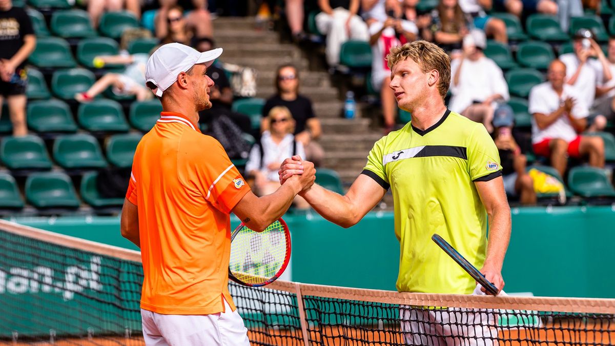 Materiały prasowe / Enea Poznań Open/Paweł Rychter / Na zdjęciu: Kamil Majchrzak i Maks Kaśnikowski