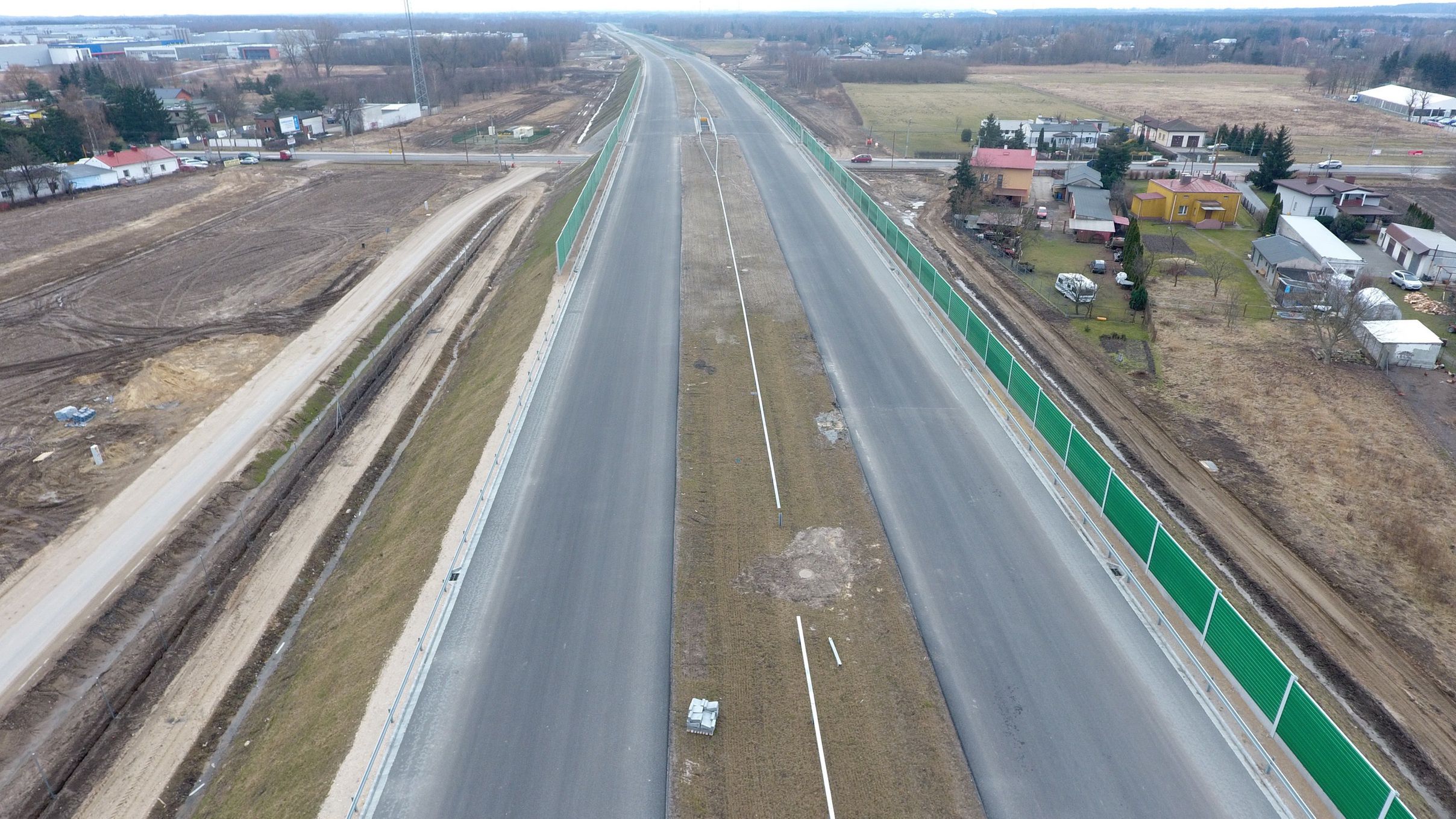 Budowa odcinka drogi S14 Lublinek - Aleksandrów Łódzki, marzec 2022 r.