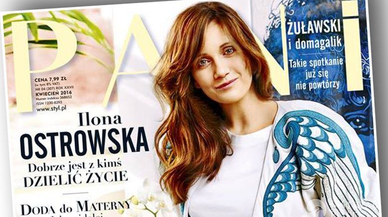 Ilona Ostrowska w ciąży na okładce "Pani" (nr 4/307, kwiecień 2016, fot. Zuza Krajewska)