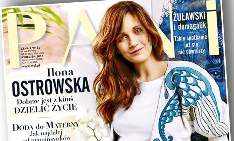 Ilona Ostrowska w ciąży na okładce "Pani" (nr 4/307, kwiecień 2016, fot. Zuza Krajewska)