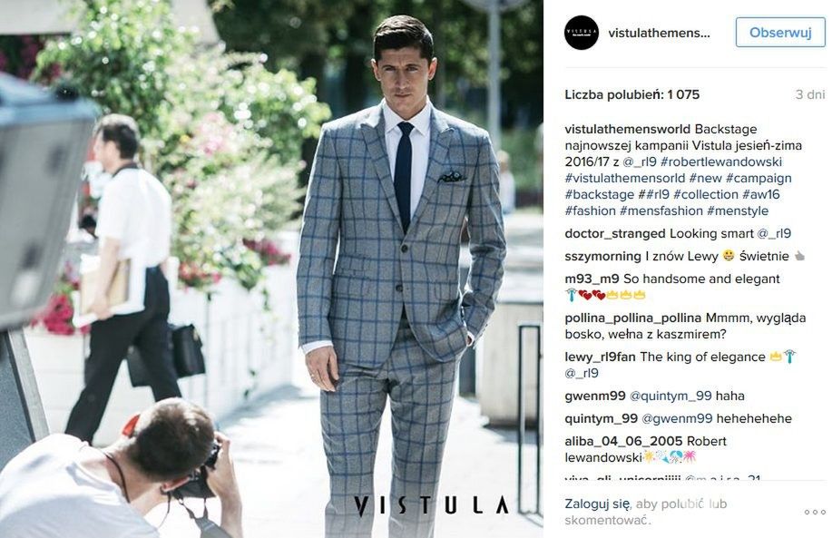 Robert Lewandowski w kampanii Vistula jesień-zima 2016/2017. Zdjęcia zza kulis sesji