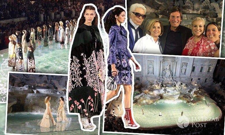 Oszałamiający pokaz kolekcji Fendi w Rzymie. Modelki maszerowały w słynnej fontannie di Trevi