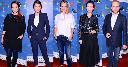 Gwiazdy przed galą EFA 2016 na konferencji we Wrocławiu: Anna Dereszowska, Joanna Kulig, Magda Kumorek, Piotr Adamczyk...