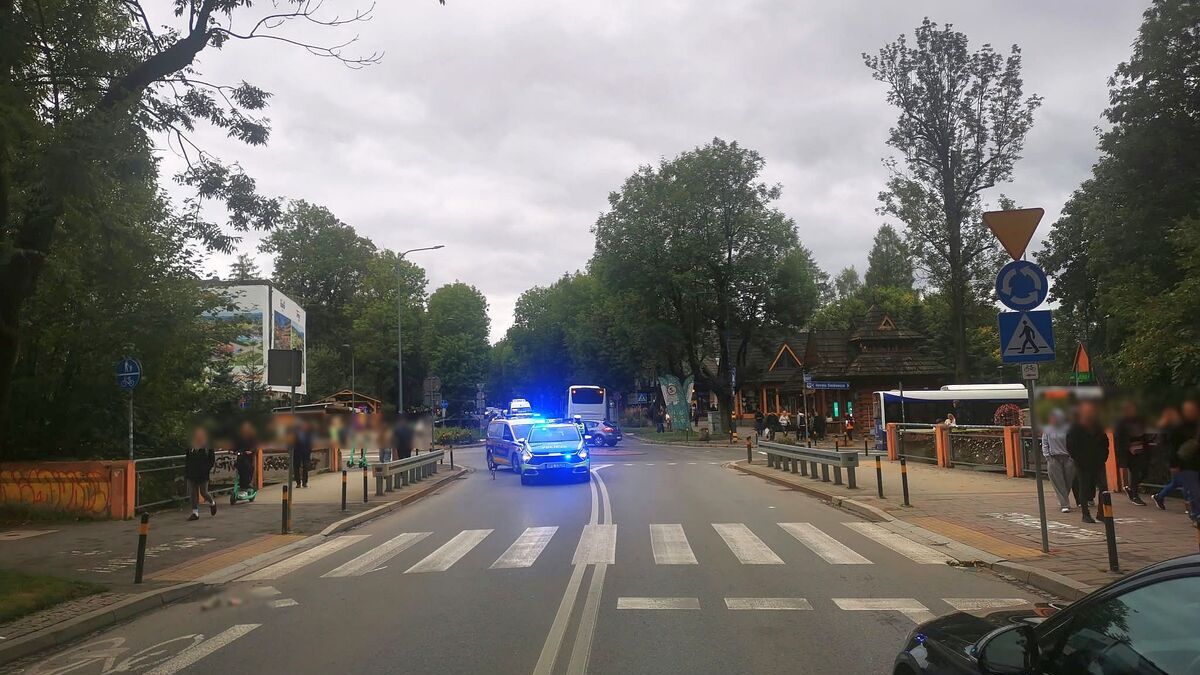 Wypadek na ul. Kościuszki w Zakopanem