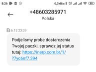 Fałszywe SMS-y o paczkach otrzymane o późnych porach dnia