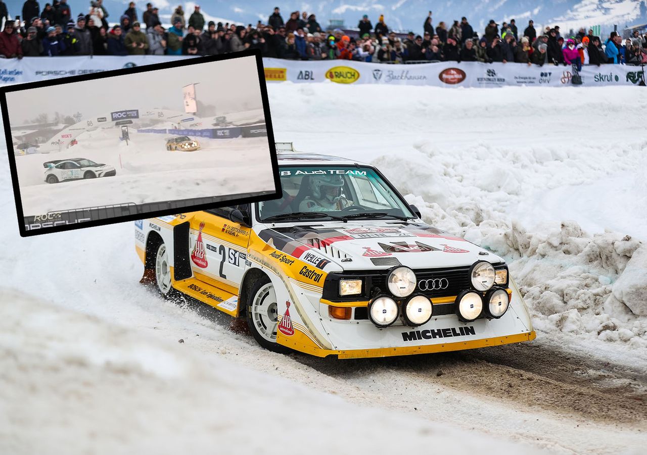 37-letnie rajdowe audi pokazało 1070-konnemu elektrykowi, gdzie raki zimują