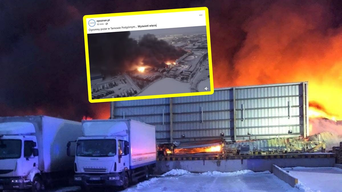 Potężny pożar pod Poznaniem.