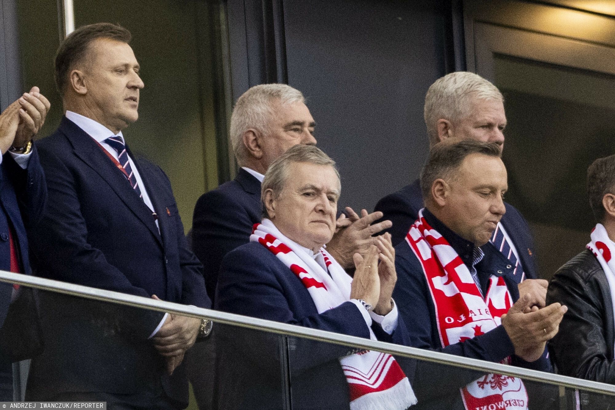 Andrzej Duda na meczu Polska-Albania