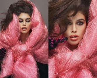 Kaia Gerber pozuje w folii bąbelkowej