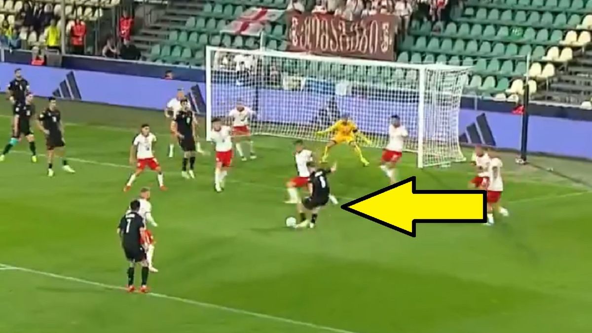 Twitter / Screen / TVP Sport / Na zdjęciu: Gruzja wykorzystała błąd polskiej defensywy
