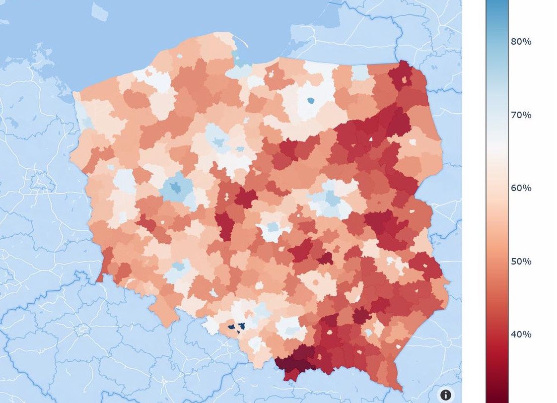 Koronawirus. Mapa odporności Polaków na COVID-19. To pierwsza taka analiza pokazująca, które regiony są narażone na czwartą falę epidemii