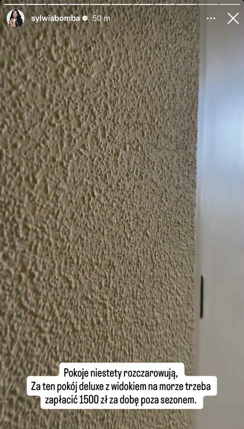 Sylwia Bomba narzeka na pokój hotelowy