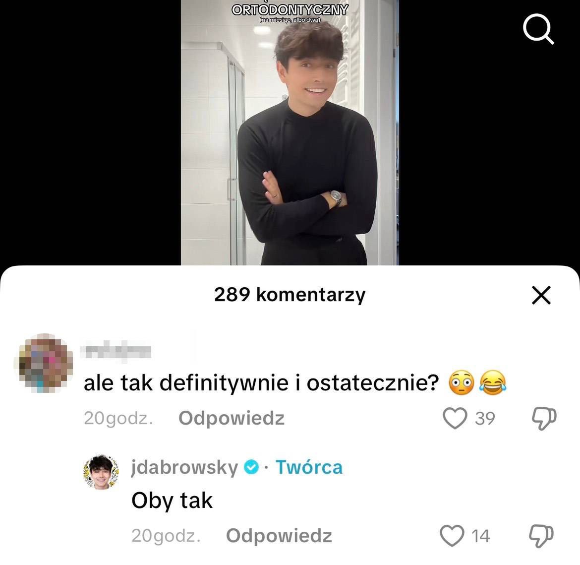 Jan Dąbrowski reaguje na komentarz