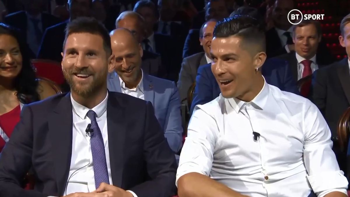 Lionel Messi i Cristiano Ronaldo na losowaniu Ligi Mistrzów