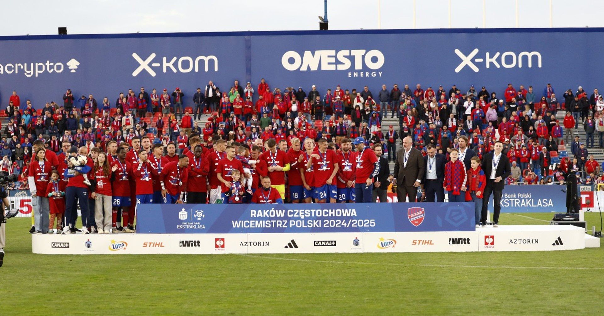 Raków Częstochowa wicemistrzem Polski. Ceremonia medalowa w Częstochowie