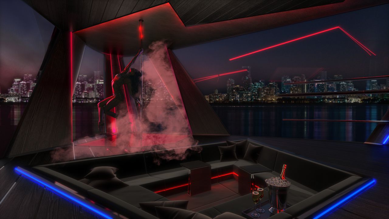 Dance Room to prywatny pokój na dziobie jachtu. Projekt dla Edvin H Designs