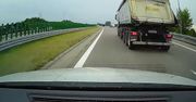 Krok od tragedii na autostradzie A4. Nagrali zachowanie kierowcy ciężarówki