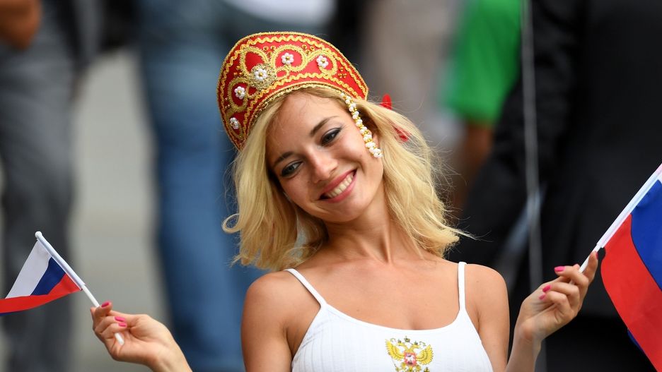 Uradowana Rosjanka na meczu otwarcia
