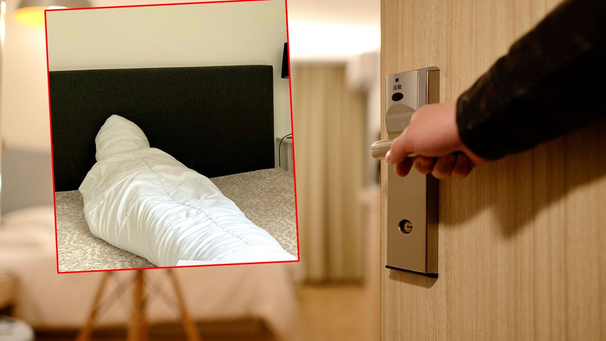 Niezwykły widok na łóżku jednego z pensjonatów