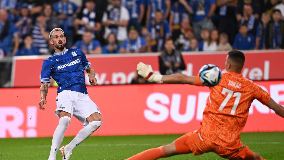 PAP / Jakub Kaczmarczyk / Kristoffer Velde w meczu Lecha Poznań ze Spartakiem Trnawa