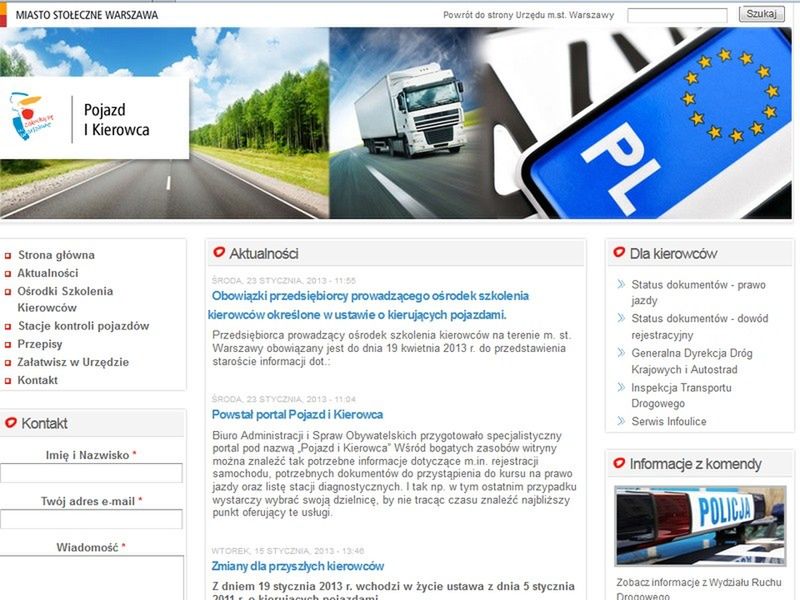 Nowy portal UM Warszawa dla stołecznych kierowców