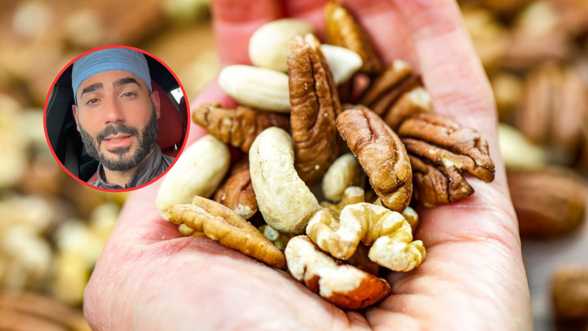 Lekarz wyjaśnia, że zjada 30 g orzechów tygodniowo