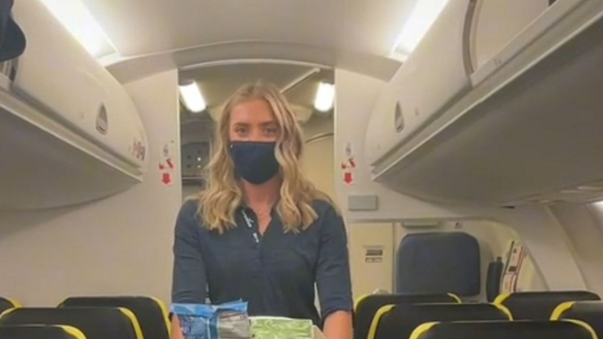 Nagranie stewardesy jest hitem 