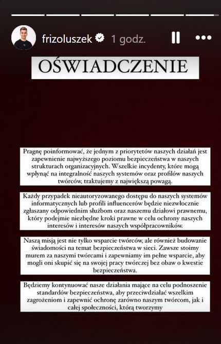 Friz wydał oświadczenie w sprawie wycieku danych