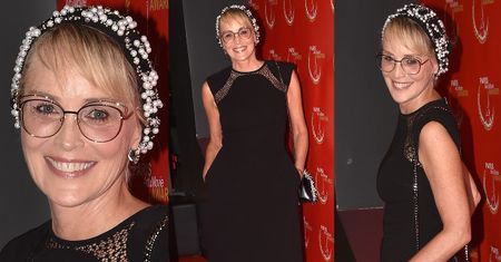 Sharon Stone w czerni na festiwalu w Paryżu