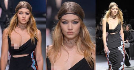 Gigi Hadid POKAZAŁA PIERŚ na pokazie Versace (FOTO)