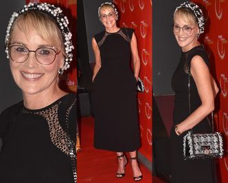 Sharon Stone w czerni na festiwalu w Paryżu