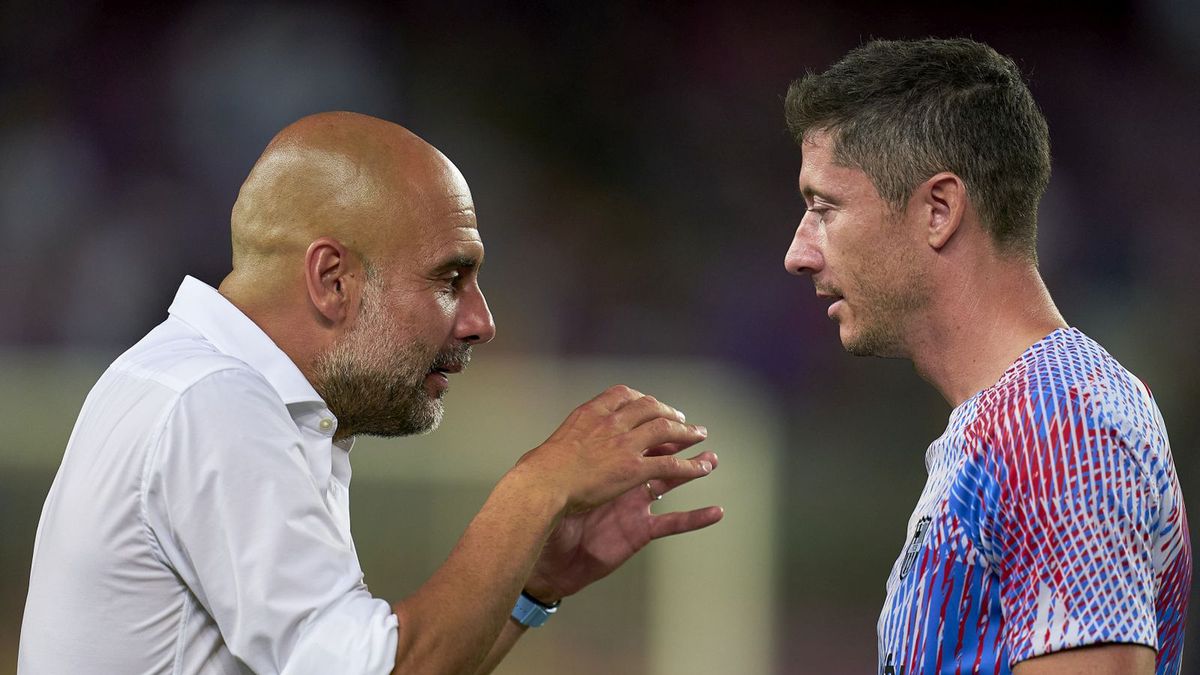 Getty Images / Pedro Salado/Quality Sport Images / Na zdjęciu: Pep Guardiola i Robert Lewandowski