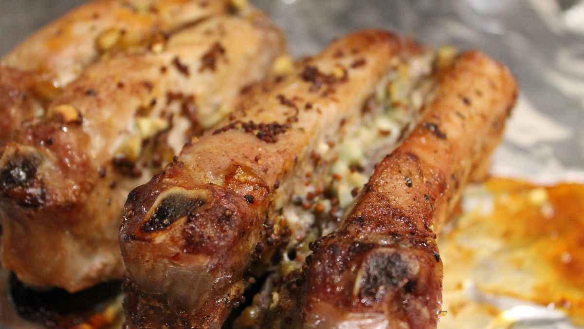 Pieczone żeberka wieprzowe (mięso i tłuszcz)