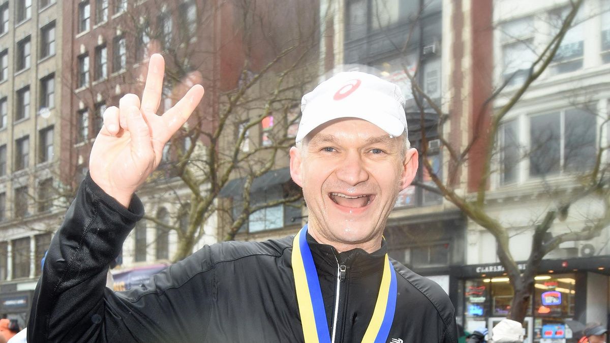 Marcin Herbik na mecie 122 maratonu w Bostonie